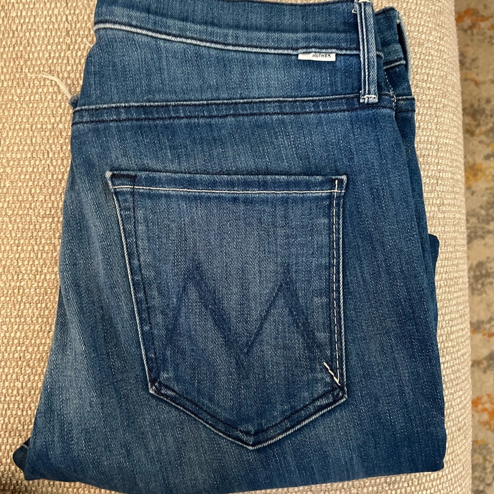 Mother jeans mid rise dazzler crop fray 31